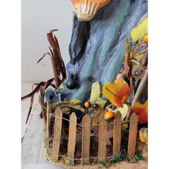 Vintage witch paper mache motion activated light up Halloween skeleton prop deco - Picture 13 of 16